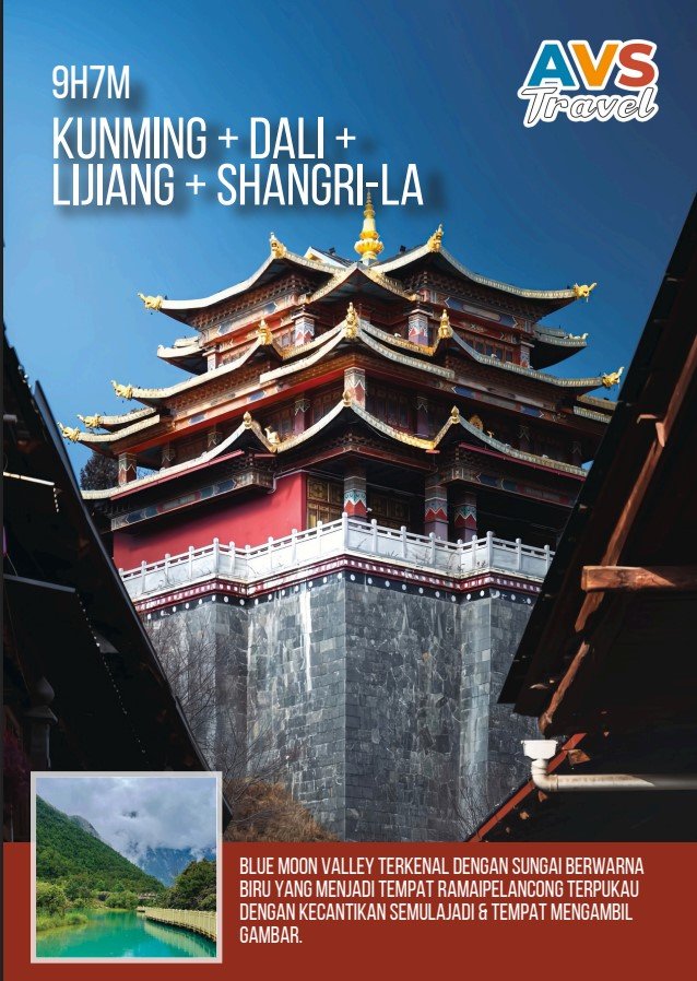 9D7N Kunming + Dali + Lijiang + Shangri-La + Yiliang